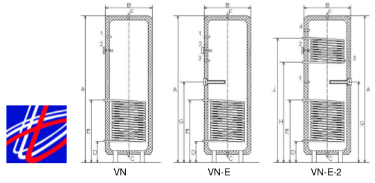 Akumuliaciniai vandens šildytuvai Terma VN ir akumuliacinės talpos Terma AT