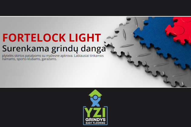 Surenkama grindų danga FORTELOCK: grindys garažui, autoservisams, sandėliams, balkonams, terasoms ir komercinėms patalpoms