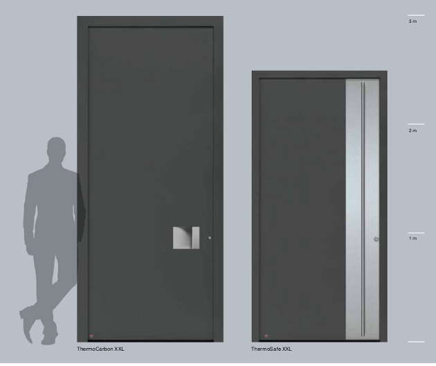 Aliumininės namo durys Hormann ThermoSafe - nauji durų motyvai, puikiai derantys prie segmentinių garažo vartų