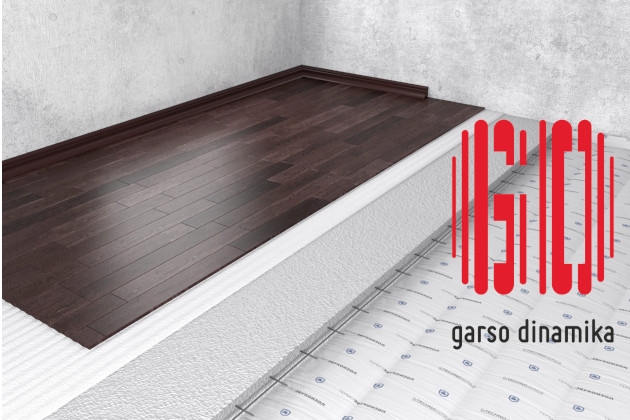 Plonas ir veiksmingas perdangos smūginio garso izoliavimo sprendimas, sutaupant pastato aukštį
