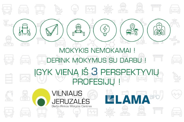 Vilniaus Jeruzalės darbo rinkos mokymo centras kviečia į papildomą priėmimą mokytis!