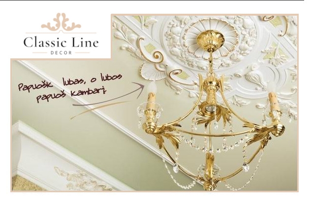 Interjero dekoro elementai iš poliuretano – Classic Line Decor interjero idėjos