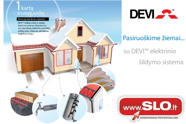 Ledo ir sniego tirpinimo sistema DEVI™ - elektrinio šildymo sprendimai, kad žiemą gyventumėte be rūpesčių
