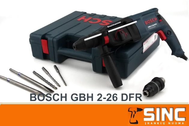 Gręžtuvas perforatorius BOSCH GBH 2-26 DFR - SINC įrankių nuomos skyriuose Vilniuje ir Kaune