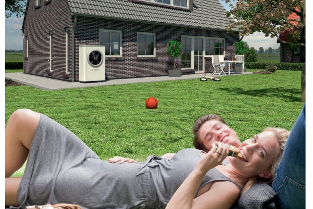 Oras-vanduo šilumos siurblys BOSCH COMPRESS 6000 AW – patrauklus dizainas ir komfortas Jūsų namams
