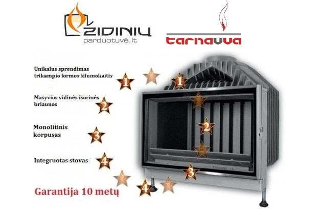 Židiniai dešimtmečiams: Vientiso ketaus liejinio Tarnavva židinio ugniakurai