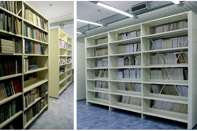 Stacionarūs stelažai archyvams ir bibliotekoms