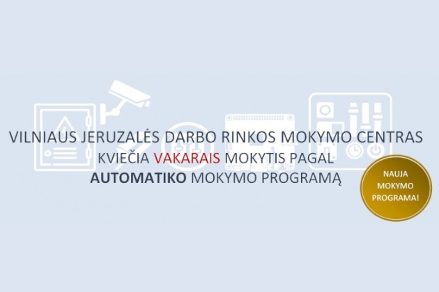 Elektriko–automatiko mokymai vakarais Vilniaus Jeruzalės darbo rinkos mokymo centre