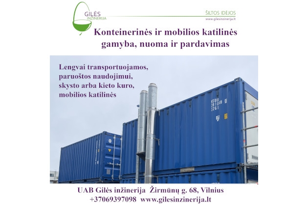 Konteinerinės ir mobilios katilinės: gamyba, nuoma ir pardavimas