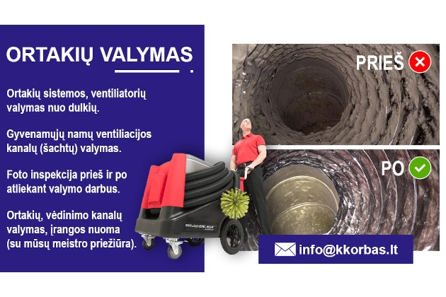 Ortakių valymas ir dezinfekavimas – puikus būdas pagerinti patalpų oro kokybę