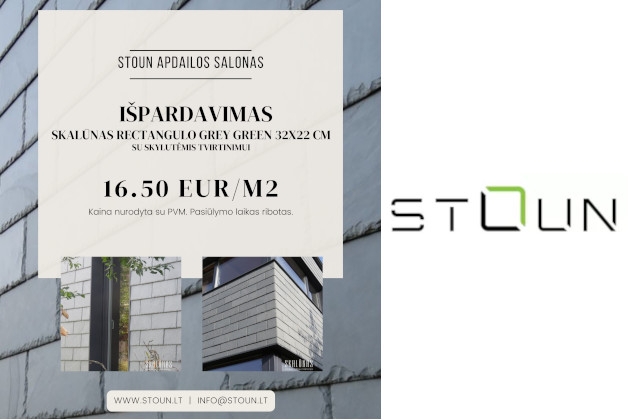 Skalūno išpardavimas apdailos medžiagų salone STOUN – nerealus pasiūlymas ieškantiems fasado apdailos!