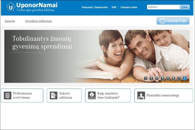 Grindinio šildymo sprendimas internetu