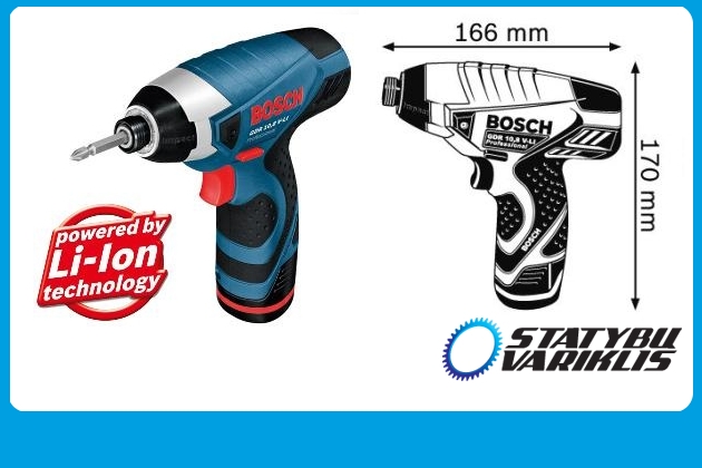 Akumuliatorinis smūginis suktuvas Bosh GDR 10,8 V-LI Professional