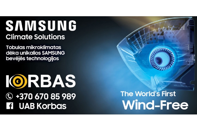 Inovatyvūs Samsung oro kondicionieriai su Wind-Free bevėja technologija
