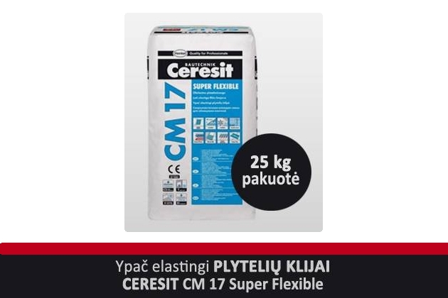 Plytelių klijai Ceresit CM 17
